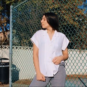 SUMMER SALE Classic white tunic blouse